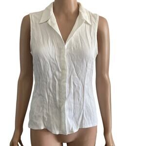 Fenomenon Shirt Womens Large Ivory Sleeveless Button Front